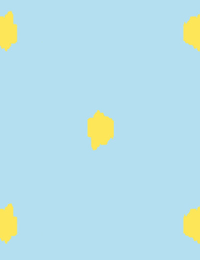 'Medina Dot' Wallpaper by Wallshoppe - Daffodil / Baby Blue