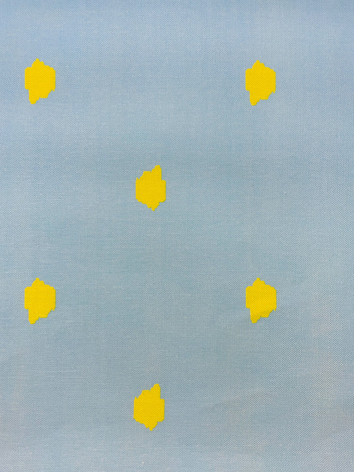 fabric by the yard medina dot baby blue on linen
