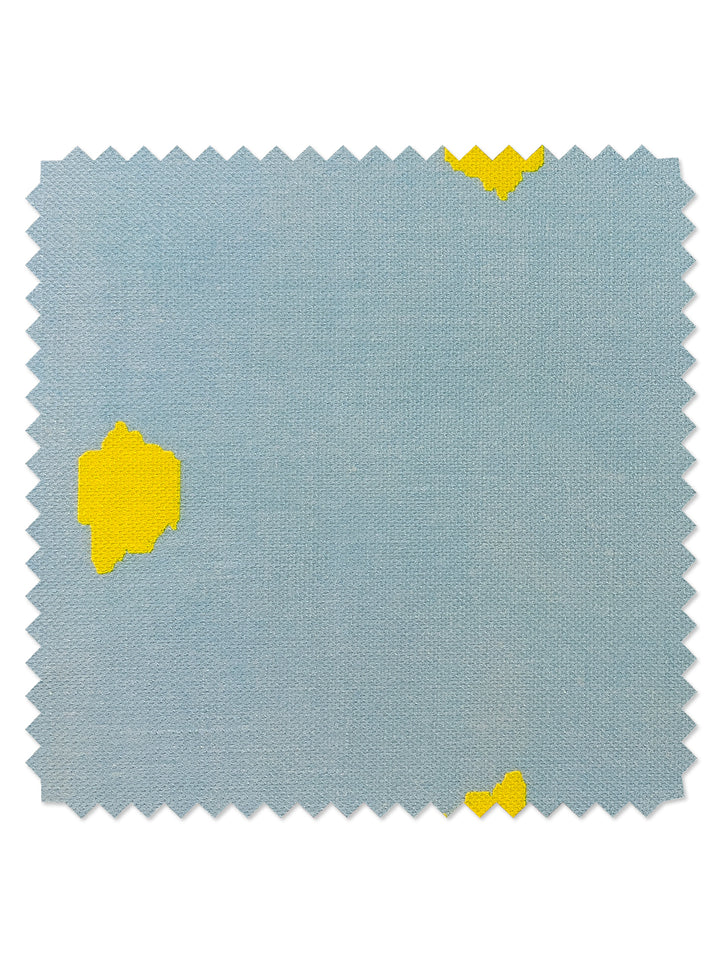 fabric by the yard medina dot baby blue on linen