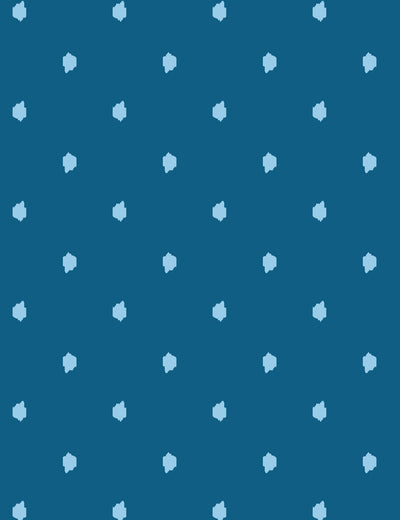 'Medina Dot' Wallpaper by Wallshoppe - Powder Blue / Cadet Blue