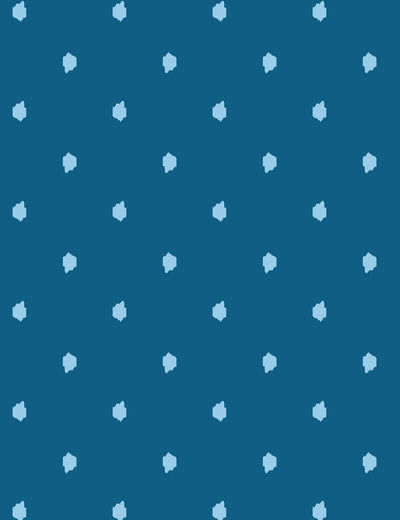 'Medina Dot' Wallpaper by Wallshoppe - Powder Blue / Cadet Blue