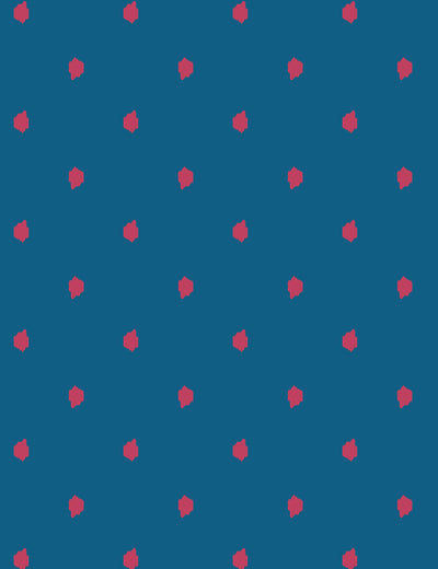 'Medina Dot' Wallpaper by Wallshoppe - Rose / Cadet Blue