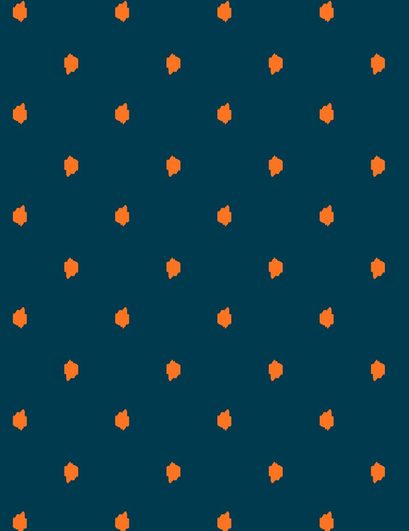 'Medina Dot' Wallpaper by Wallshoppe - Kumquat / Indigo