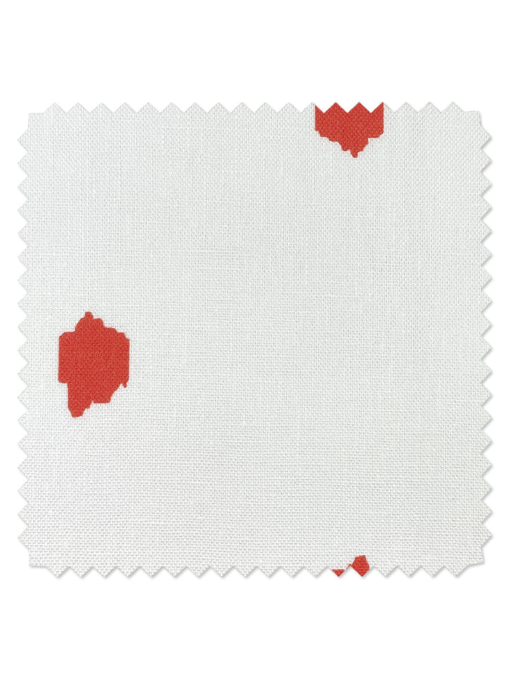 fabric by the yard medina dot persimmon on linen