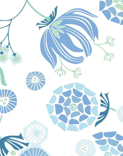 'Mediterranean Floral' Wallpaper by Tea Collection - Blue