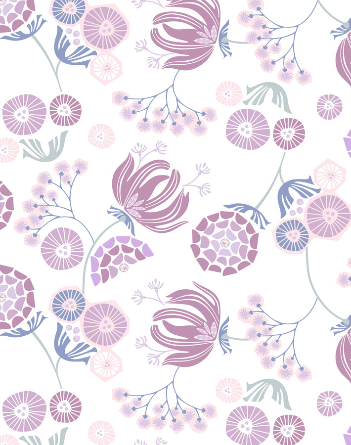 'Mediterranean Floral' Wallpaper by Tea Collection - Lavender