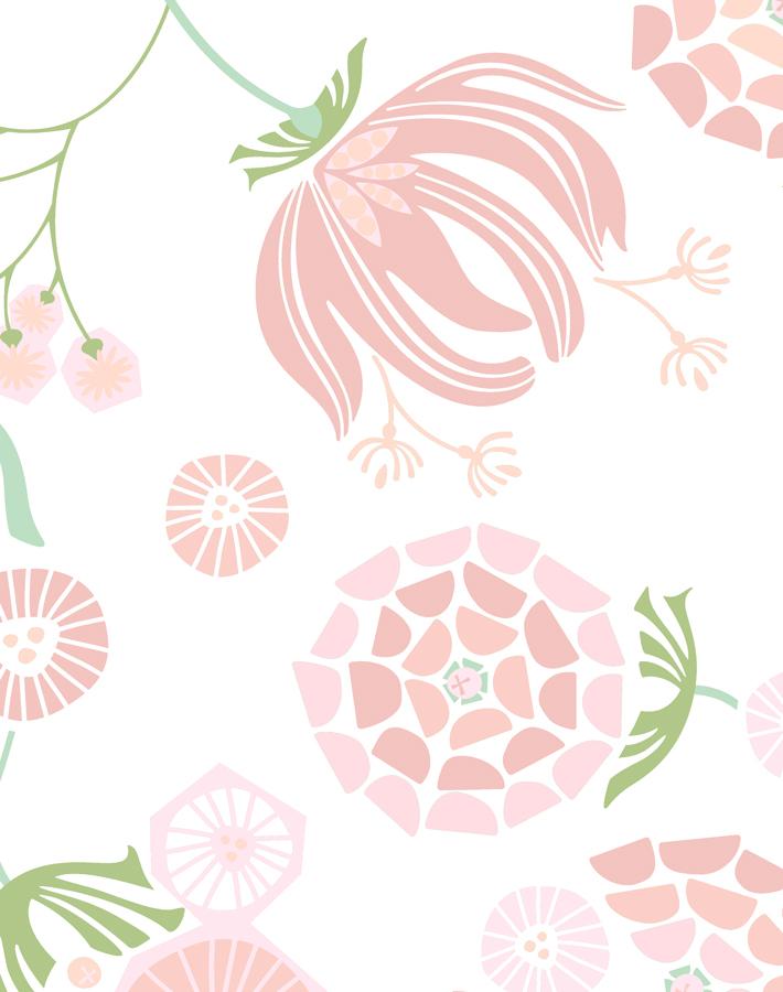 'Mediterranean Floral' Wallpaper by Tea Collection - Pink