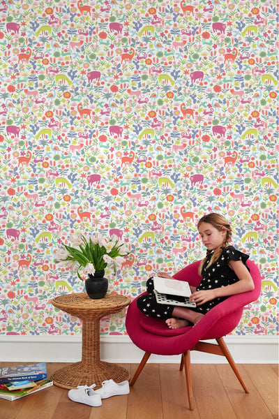 'Menagerie' Wallpaper by Tea Collection - Pink