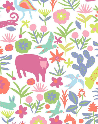 'Menagerie' Wallpaper by Tea Collection - Pink