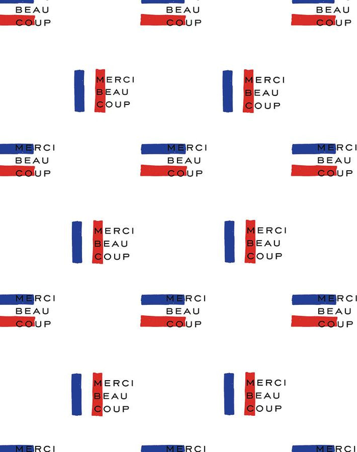 Papier peint « Merci Flag » par Clare V. - Blanc