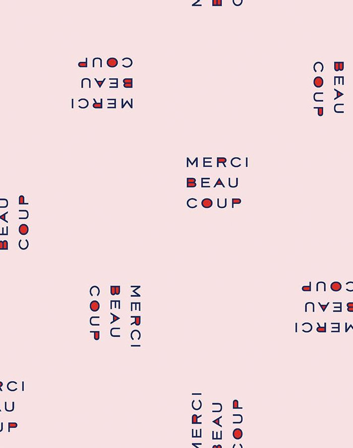 Papier peint 'Merci Beaucoup' par Clare V. - Coquillage