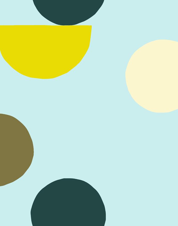 mid century dots wallpaper mint