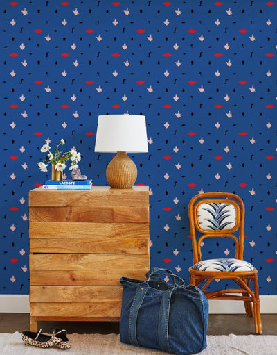 large milagros wallpaper blue