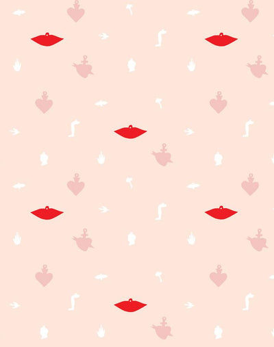 'Large Milagros' Wallpaper by Clare V. - Pink / Blush
