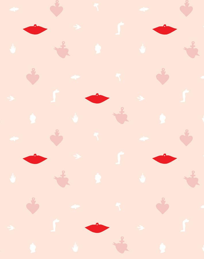 'Large Milagros' Wallpaper by Clare V. - Pink / Blush
