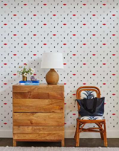 large milagros wallpaper white