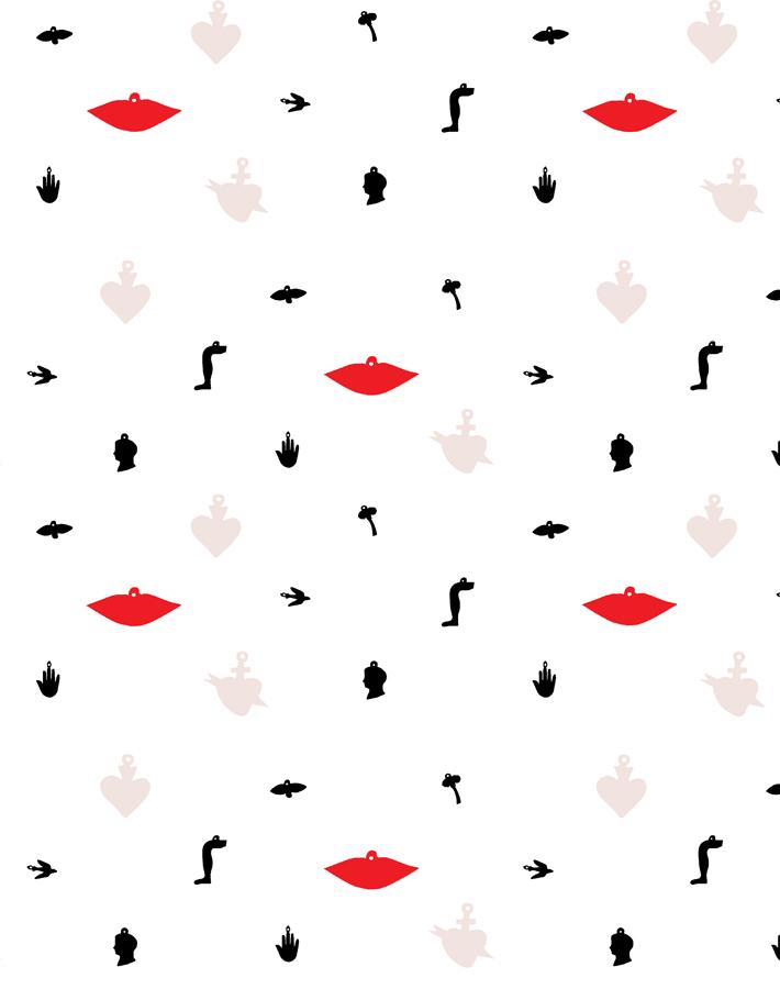 large milagros wallpaper white