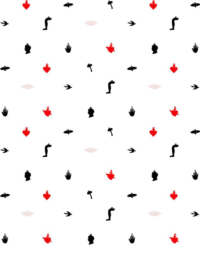 'Milagros' Wallpaper by Clare V. - Red