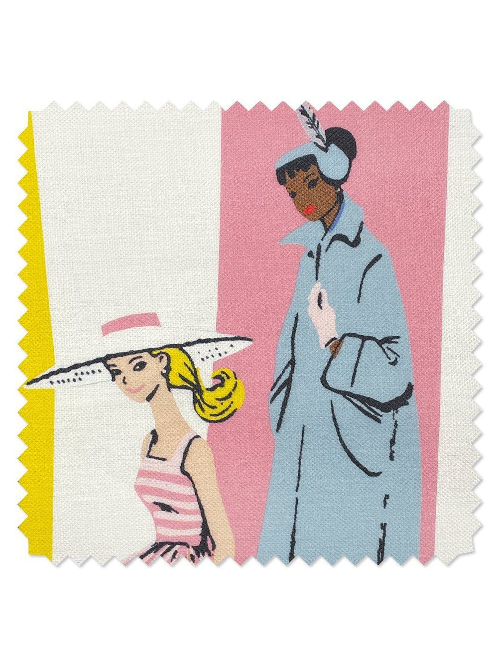 fabric by the yard mod shapes daffodil persimmon