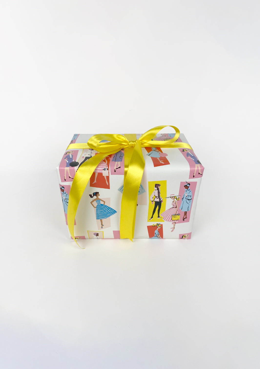 Mod Shapes Barbie™ Gift Wrap - Daffodil Persimmon