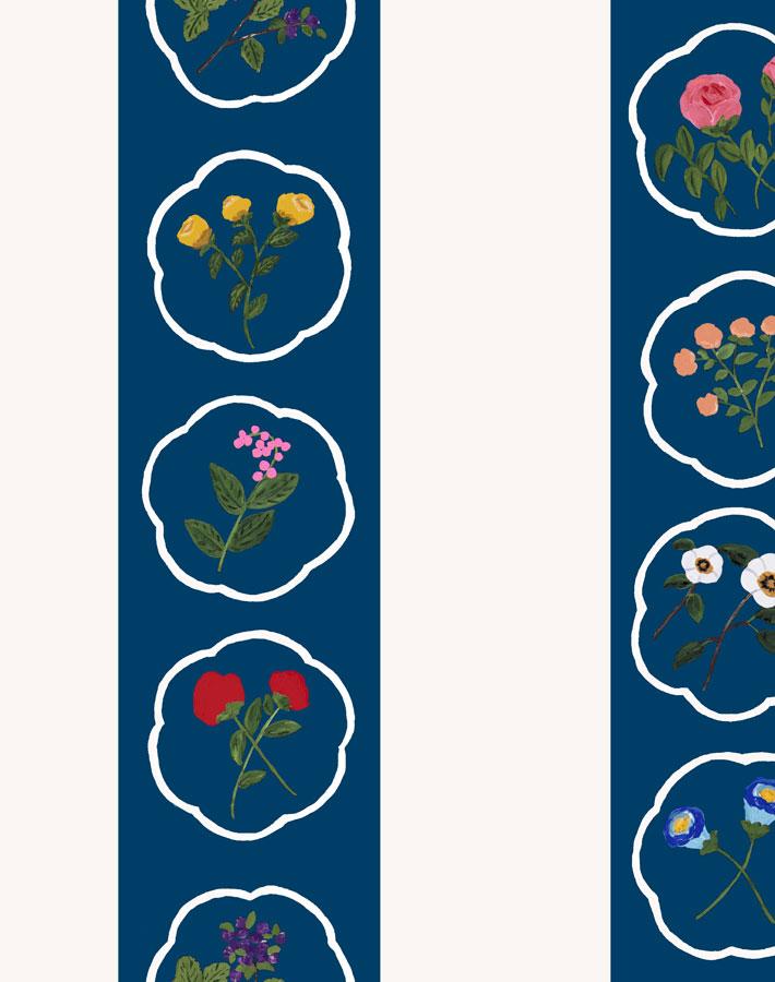 montaigne stripe deep navy wallpaper by carly beck