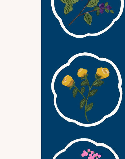 montaigne stripe deep navy wallpaper by carly beck