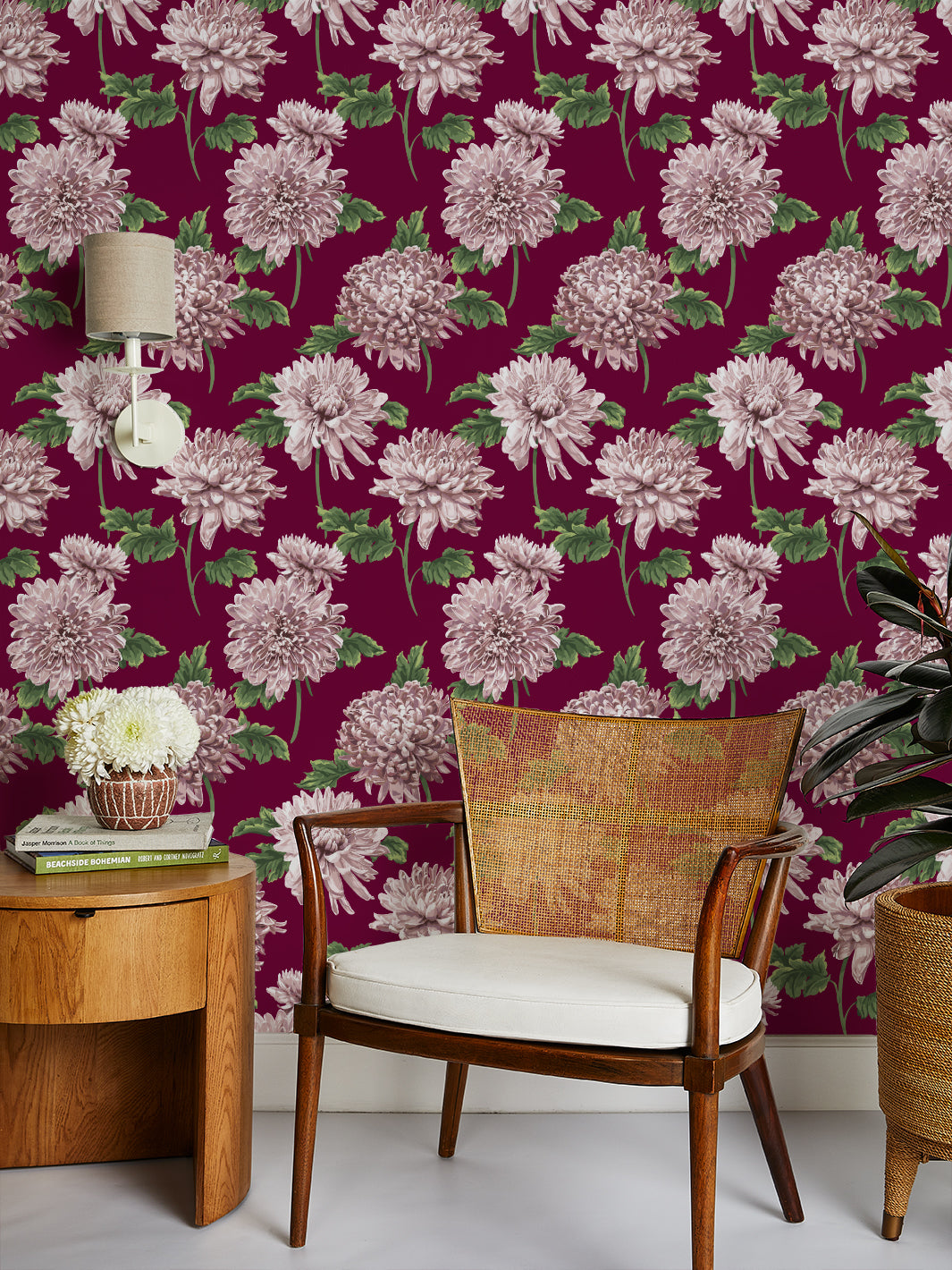 'Mums for Marion Small' Wallpaper by Sarah Jessica Parker - Claret