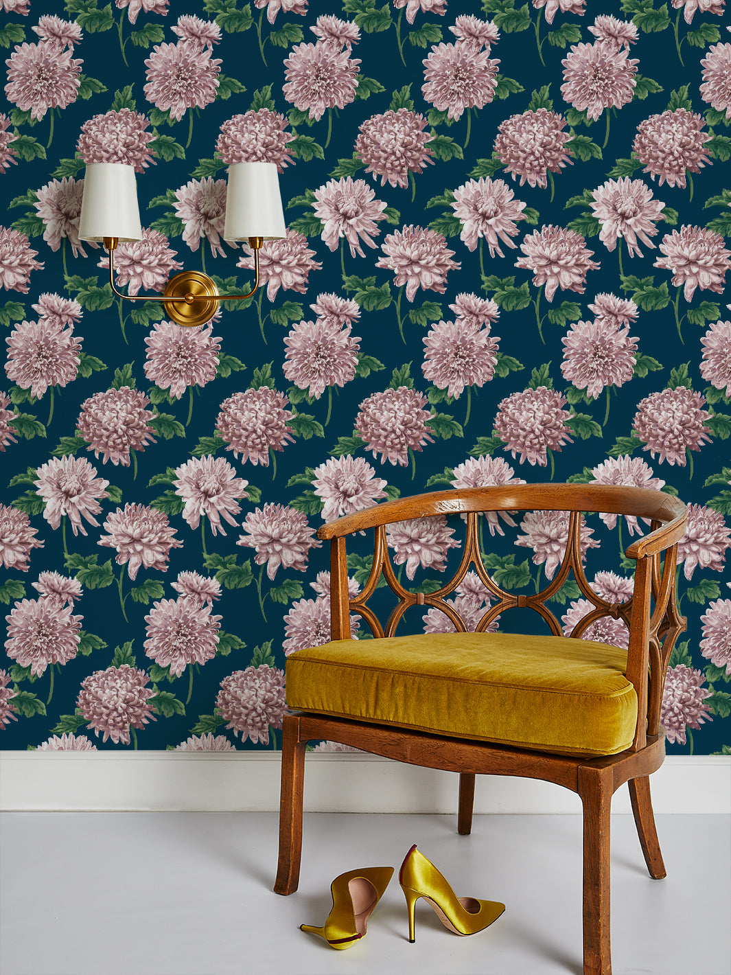 'Mums for Marion Small' Wallpaper by Sarah Jessica Parker - Navy