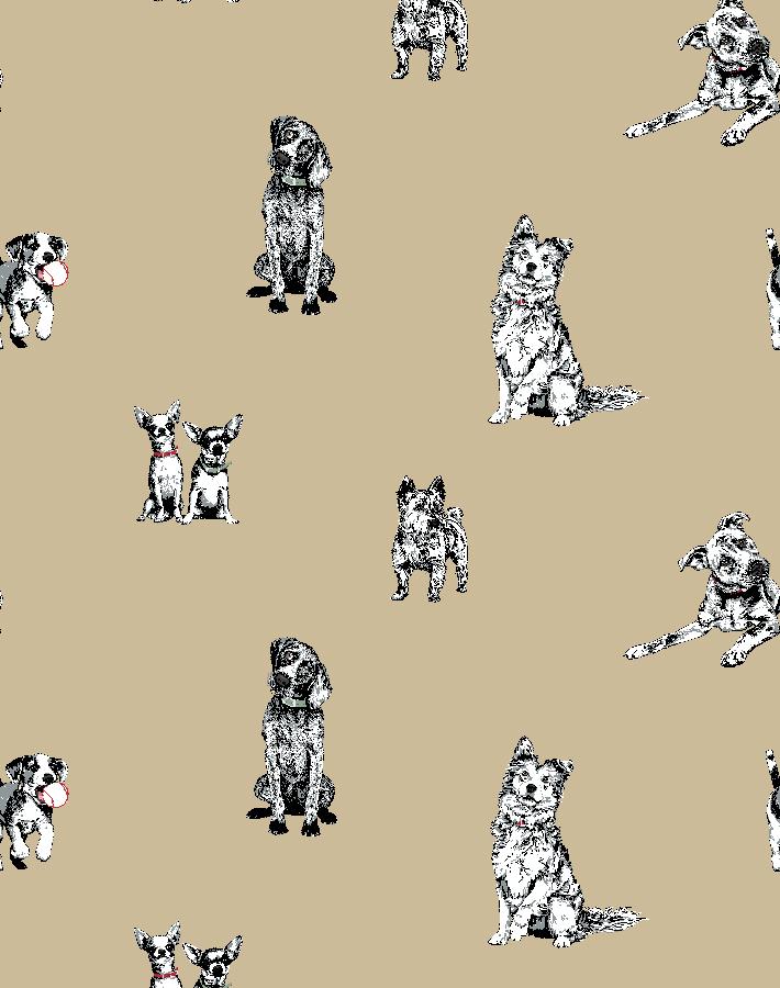 'Mutts' Wallpaper by Nathan Turner - Burlap