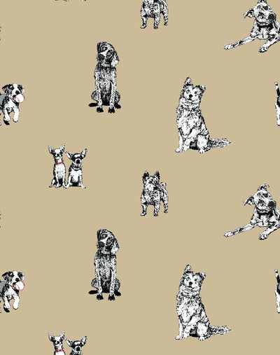 'Mutts' Wallpaper by Nathan Turner - Burlap