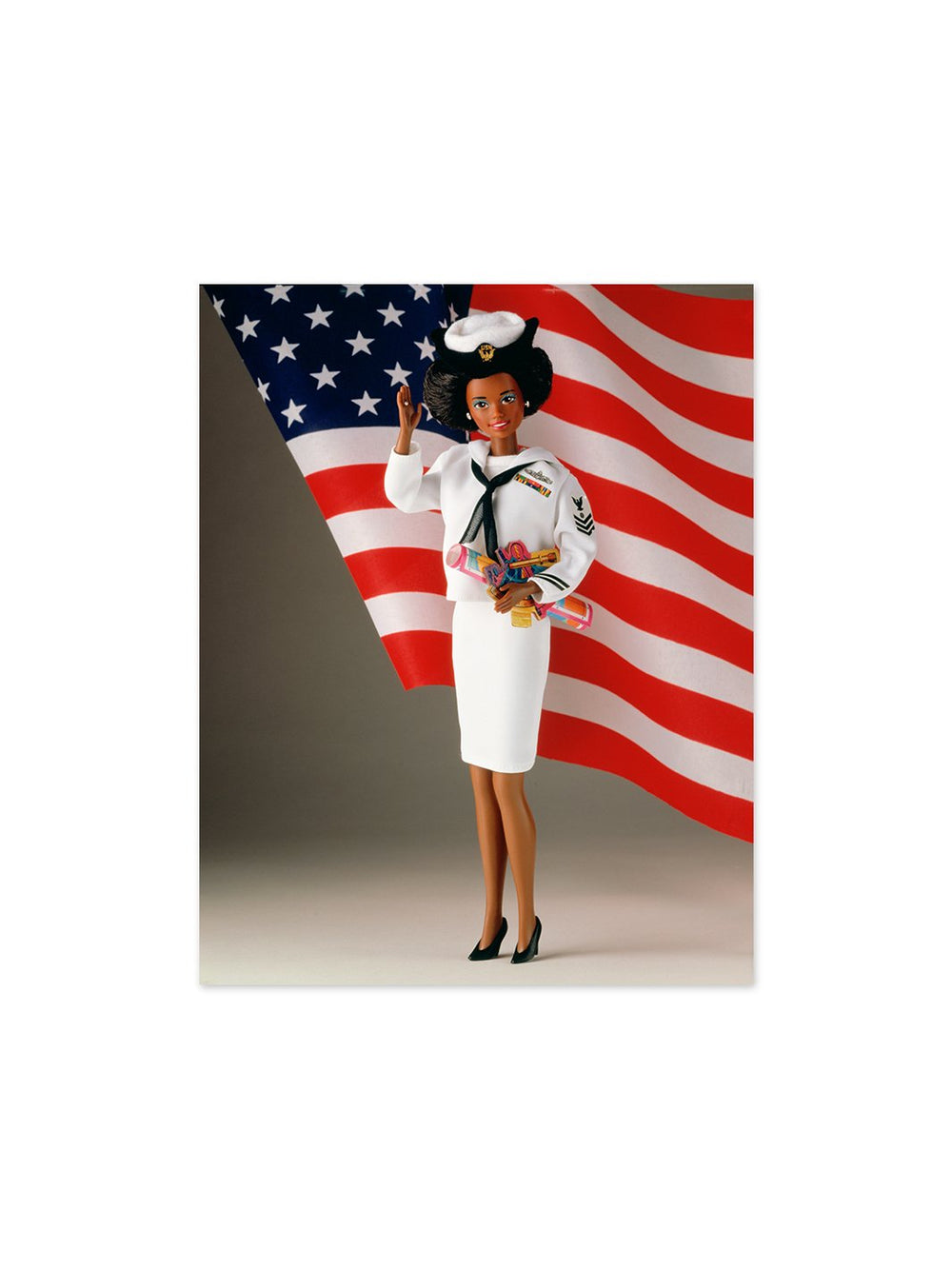 navy barbie on acrylic