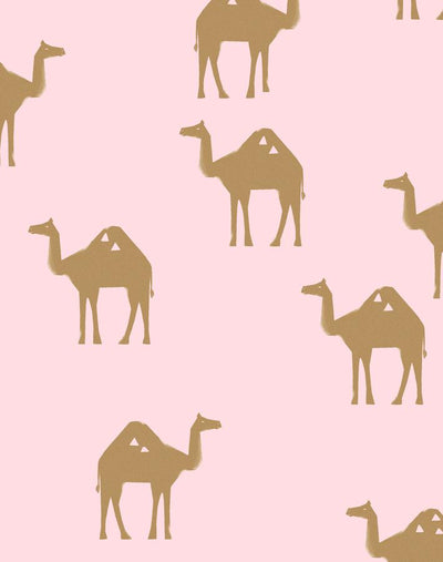 'Oasis Camels' Wallpaper by Tea Collection - Ballet Slipper