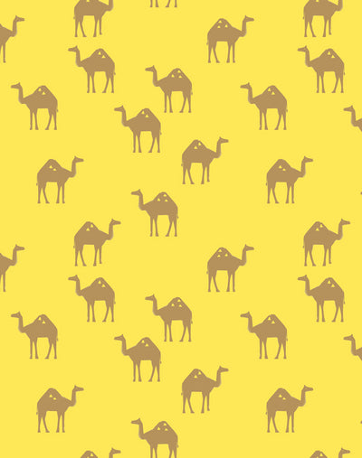 'Oasis Camels' Wallpaper by Tea Collection - Daffodil