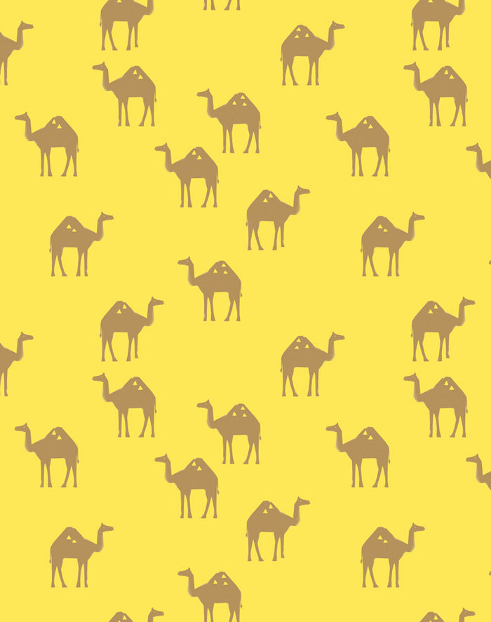 'Oasis Camels' Wallpaper by Tea Collection - Daffodil