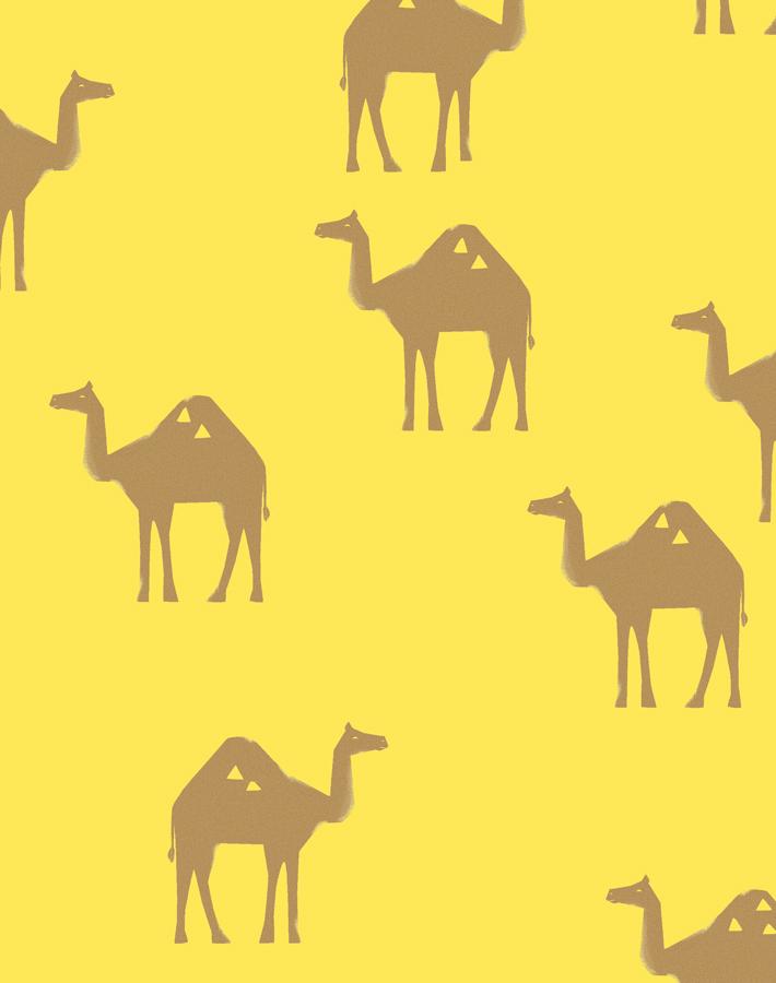 'Oasis Camels' Wallpaper by Tea Collection - Daffodil
