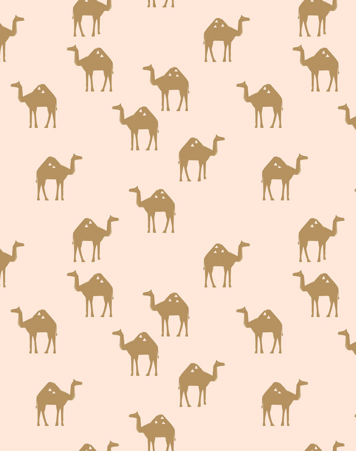 'Oasis Camels' Wallpaper by Tea Collection - Peach