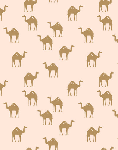 'Oasis Camels' Wallpaper by Tea Collection - Peach