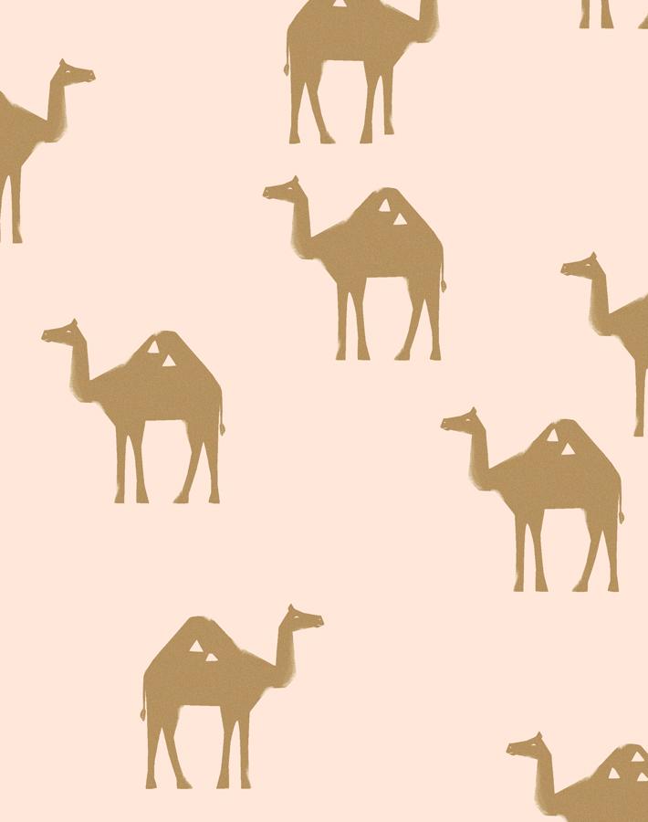 'Oasis Camels' Wallpaper by Tea Collection - Peach