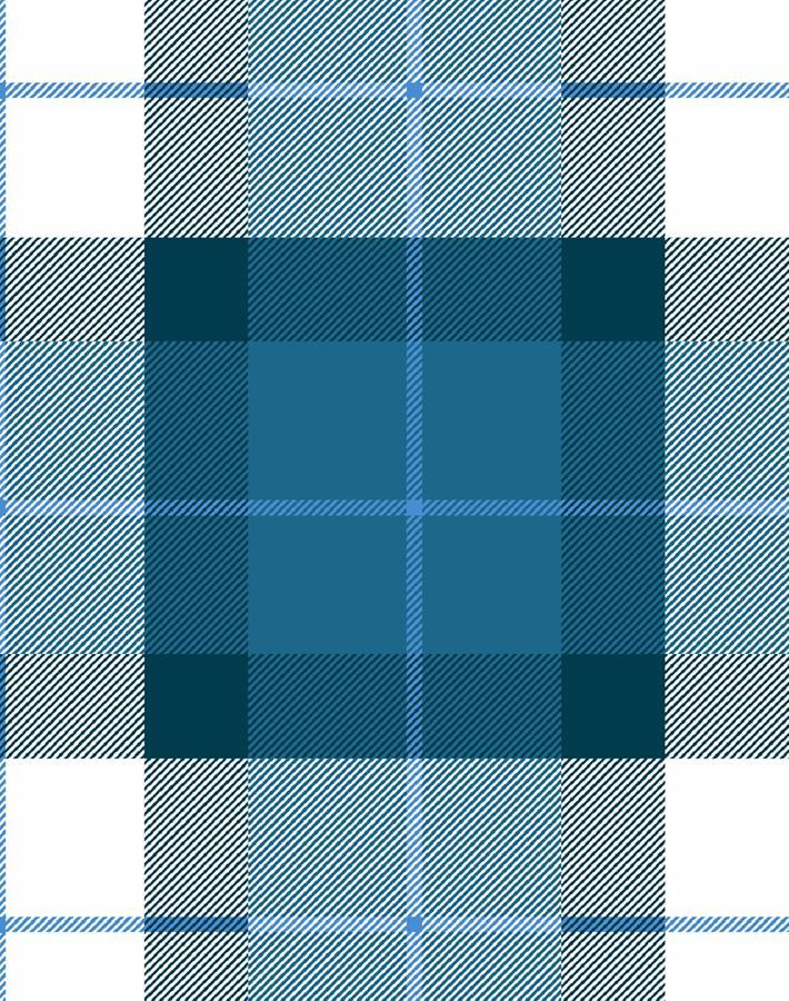 'Oban Plaid' Wallpaper by Wallshoppe - Cadet Blue