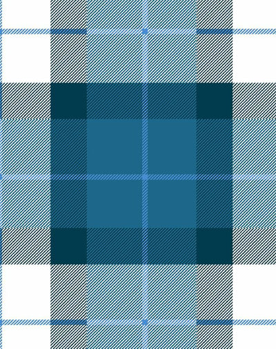 'Oban Plaid' Wallpaper by Wallshoppe - Cadet Blue