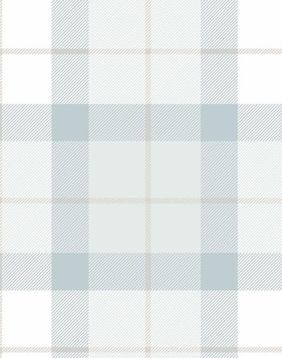 'Oban Plaid' Wallpaper by Wallshoppe - Fog