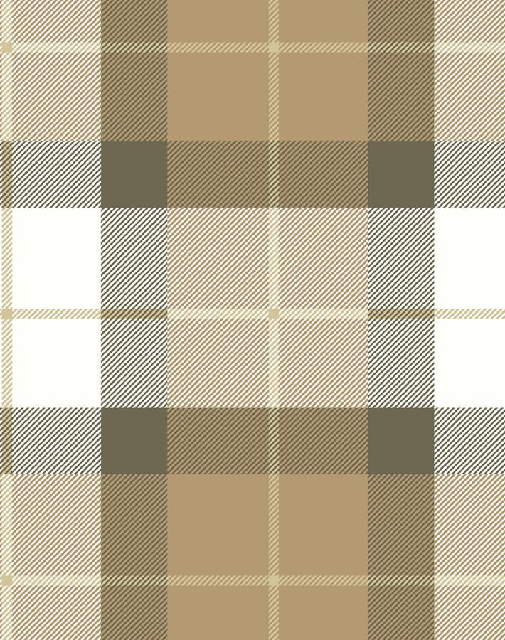 'Oban Plaid' Wallpaper by Wallshoppe - Leather