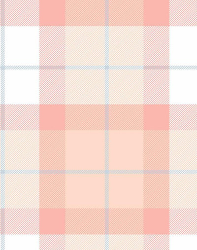 'Oban Plaid' Wallpaper by Wallshoppe - Peach