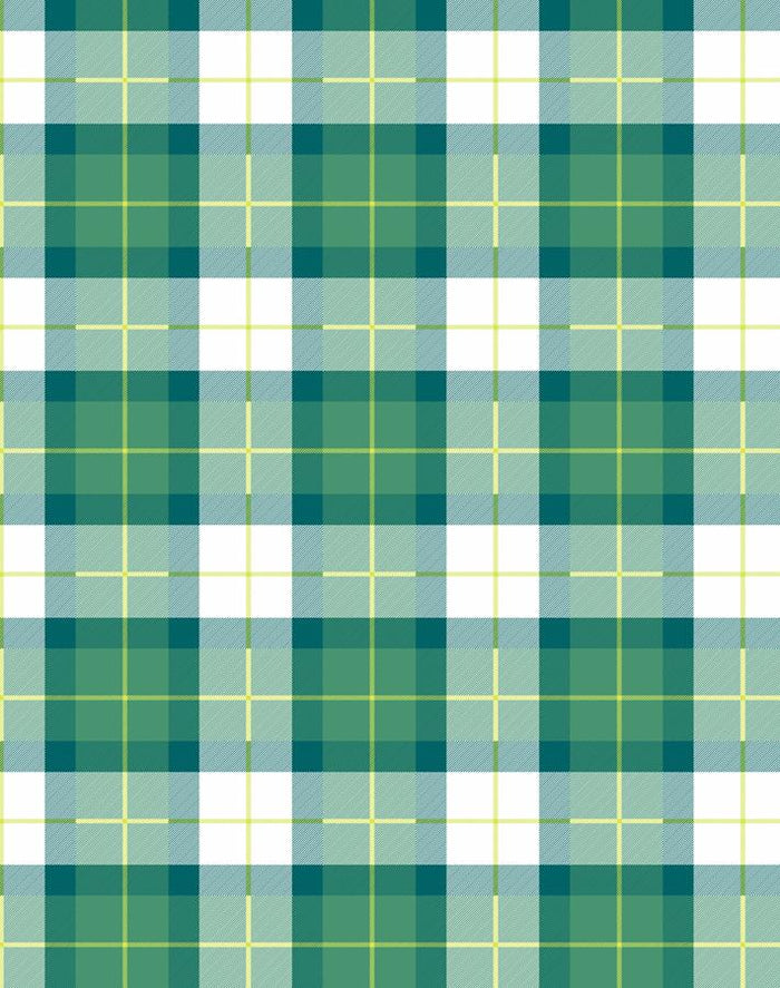 'Oban Plaid' Wallpaper by Wallshoppe - Emerald
