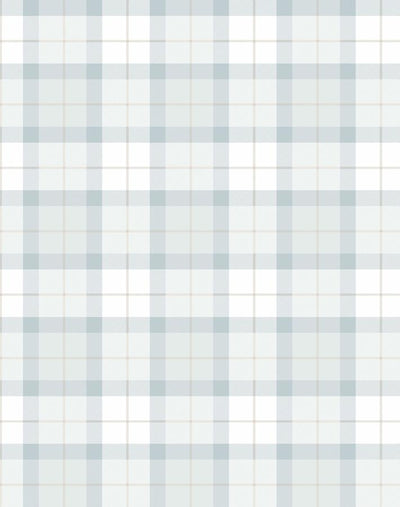 'Oban Plaid' Wallpaper by Wallshoppe - Fog