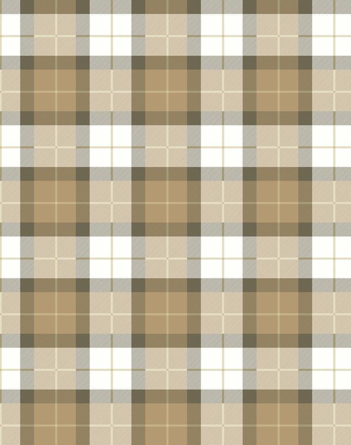 'Oban Plaid' Wallpaper by Wallshoppe - Leather