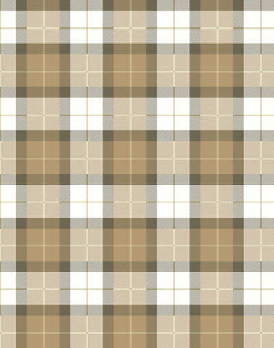 'Oban Plaid' Wallpaper by Wallshoppe - Leather