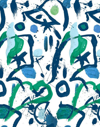 'El Quijote' Wallpaper by Chris Benz - Multi / Blue / Green