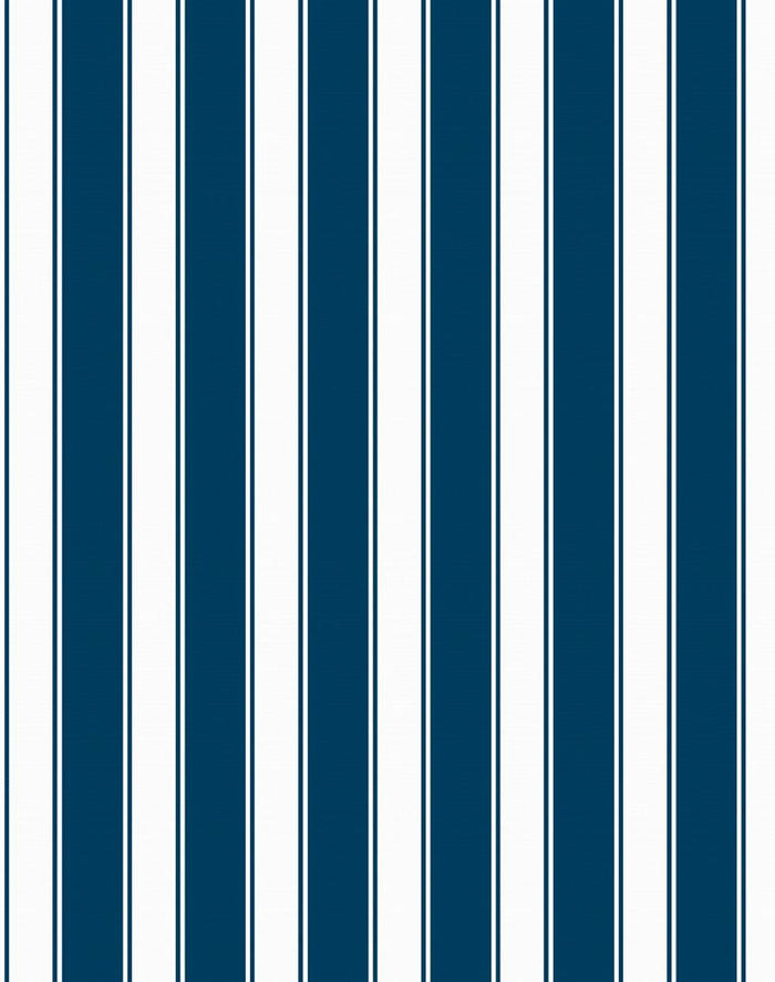 'Ojai Stripe' Wallpaper by Wallshoppe - Navy