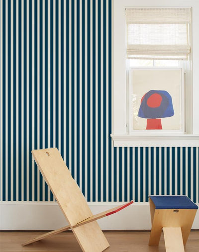 ojai stripe wallpaper navy